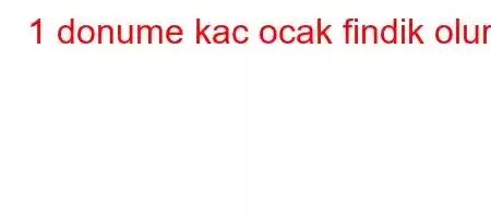 1 donume kac ocak findik olur