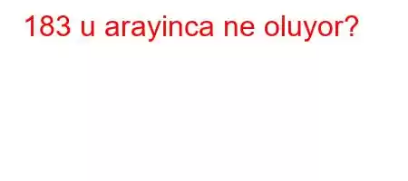 183 u arayinca ne oluyor?