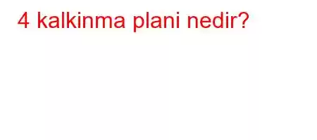 4 kalkinma plani nedir?