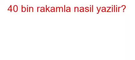 40 bin rakamla nasil yazilir?