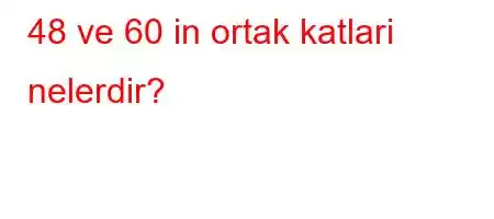 48 ve 60 in ortak katlari nelerdir?