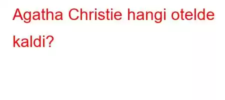 Agatha Christie hangi otelde kaldi?