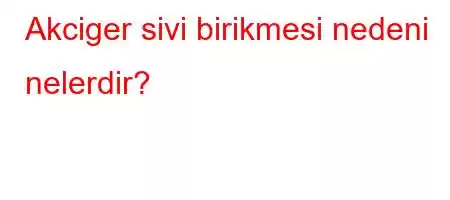 Akciger sivi birikmesi nedeni nelerdir