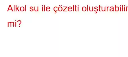 Alkol su ile çözelti oluşturabilir mi?