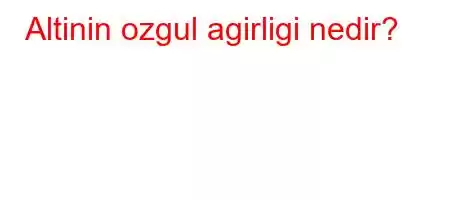 Altinin ozgul agirligi nedir?