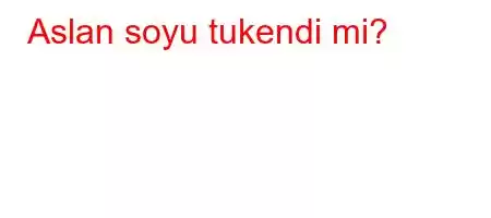 Aslan soyu tukendi mi?