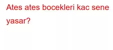 Ates ates bocekleri kac sene yasar?