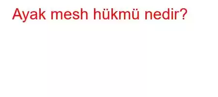 Ayak mesh hükmü nedir