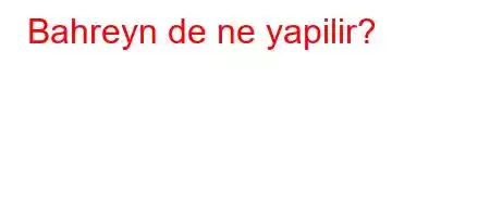 Bahreyn de ne yapilir?