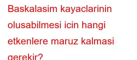 Baskalasim kayaclarinin olusabilmesi icin hangi etkenlere maruz kalmasi gerekir?