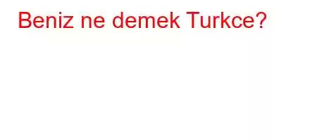 Beniz ne demek Turkce?