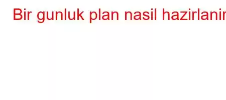 Bir gunluk plan nasil hazirlanir