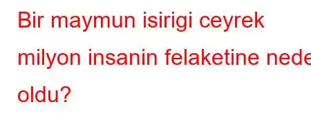 Bir maymun isirigi ceyrek milyon insanin felaketine neden oldu