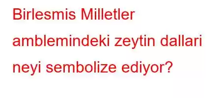 Birlesmis Milletler amblemindeki zeytin dallari neyi sembolize ediyor?