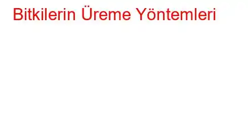 Bitkilerin Üreme Yöntemleri