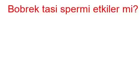 Bobrek tasi spermi etkiler mi