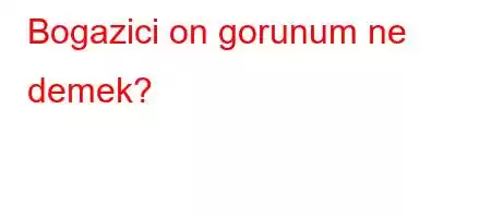 Bogazici on gorunum ne demek?