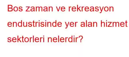 Bos zaman ve rekreasyon endustrisinde yer alan hizmet sektorleri nelerdir?