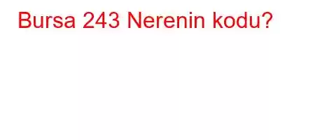 Bursa 243 Nerenin kodu?