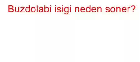 Buzdolabi isigi neden soner?