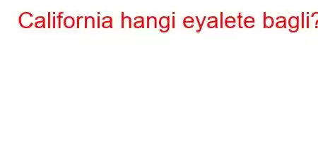 California hangi eyalete bagli?