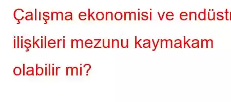 Çalışma ekonomisi ve endüstri ilişkileri mezunu kaymakam olabilir mi?