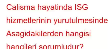 Calisma hayatinda ISG hizmetlerinin yurutulmesinde Asagidakilerden hangisi hangileri sorumludur