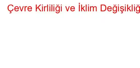 Çevre Kirliliği ve İklim Değişikliği