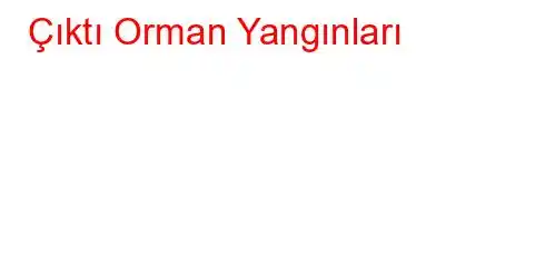 Çıktı Orman Yangınları