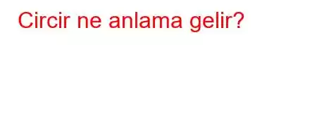 Circir ne anlama gelir?