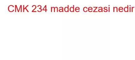 CMK 234 madde cezasi nedir