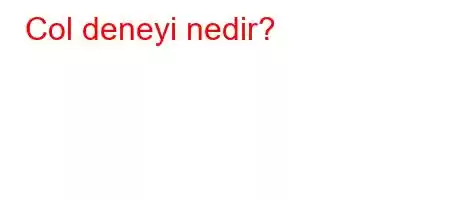 Col deneyi nedir?