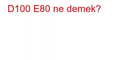 D100 E80 ne demek