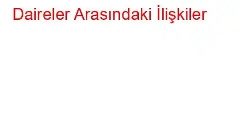 Daireler Arasındaki İlişkiler