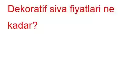 Dekoratif siva fiyatlari ne kadar?