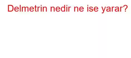 Delmetrin nedir ne ise yarar?