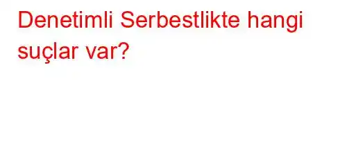 Denetimli Serbestlikte hangi suçlar var?