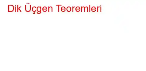 Dik Üçgen Teoremleri