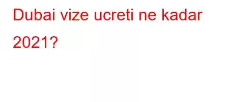 Dubai vize ucreti ne kadar 2021?