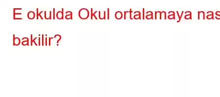 E okulda Okul ortalamaya nasil bakilir