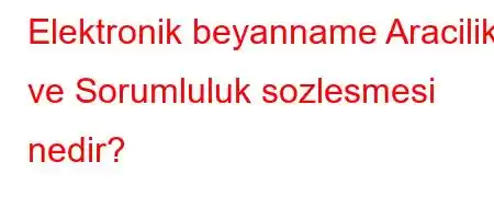 Elektronik beyanname Aracilik ve Sorumluluk sozlesmesi nedir?