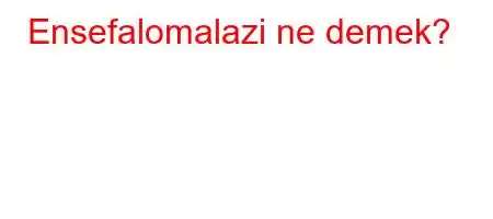 Ensefalomalazi ne demek