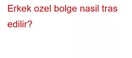 Erkek ozel bolge nasil tras edilir?