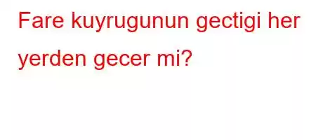 Fare kuyrugunun gectigi her yerden gecer mi?