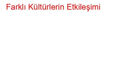 Farklı Kültürlerin Etkileşimi