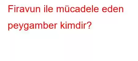 Firavun ile mücadele eden peygamber kimdir?