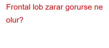 Frontal lob zarar gorurse ne olur?