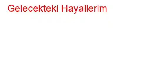 Gelecekteki Hayallerim