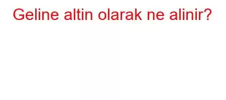 Geline altin olarak ne alinir