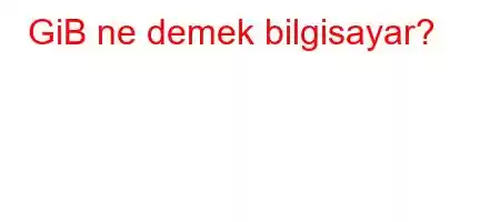 GiB ne demek bilgisayar